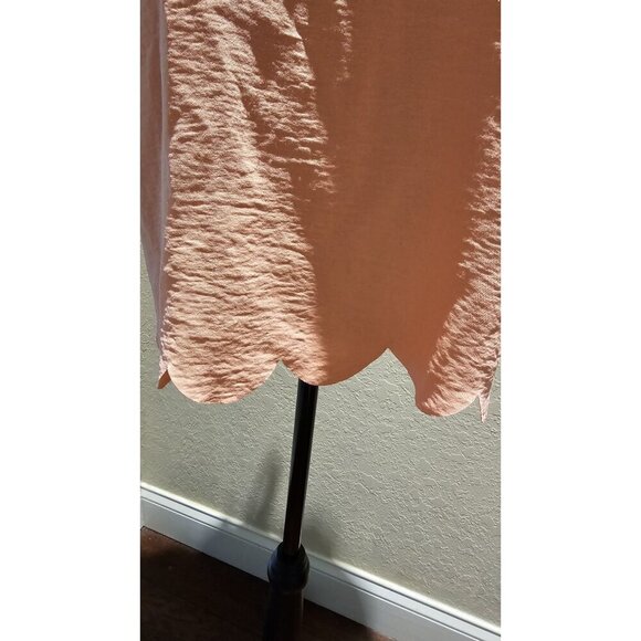 Hailey & Co Pastel Peach Colorblock M Coastal Halter Top W Scalloped Hem & Tie - Picture 3 of 7